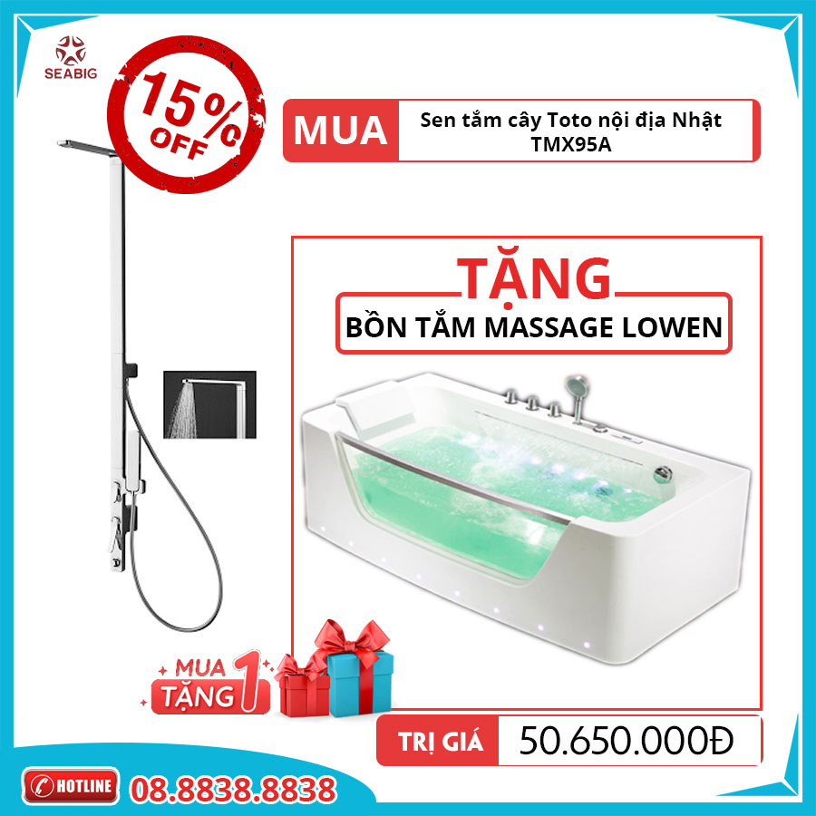 Mua Sen cây TOTO TMX95A-V200 chiết khẩu 15% tặng kèm bồn tắm Lowen